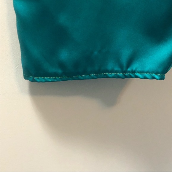 VTG Paris Fashion Co. Pleated Blue/Green Satin Pants Sz 6 Tapered Leg Balloon - Picture 7 of 15